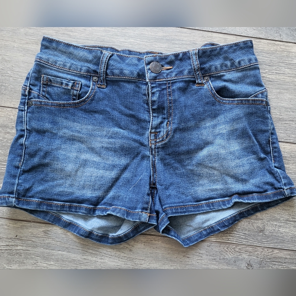 Wax Jean Blue Mid-Thigh Jean Shorts
